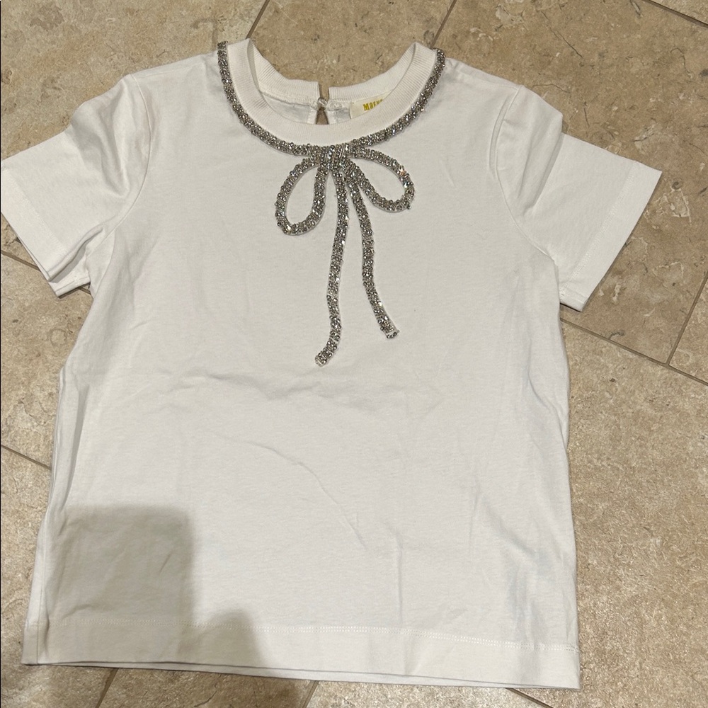 Maeve White Top with Silver Embellishment